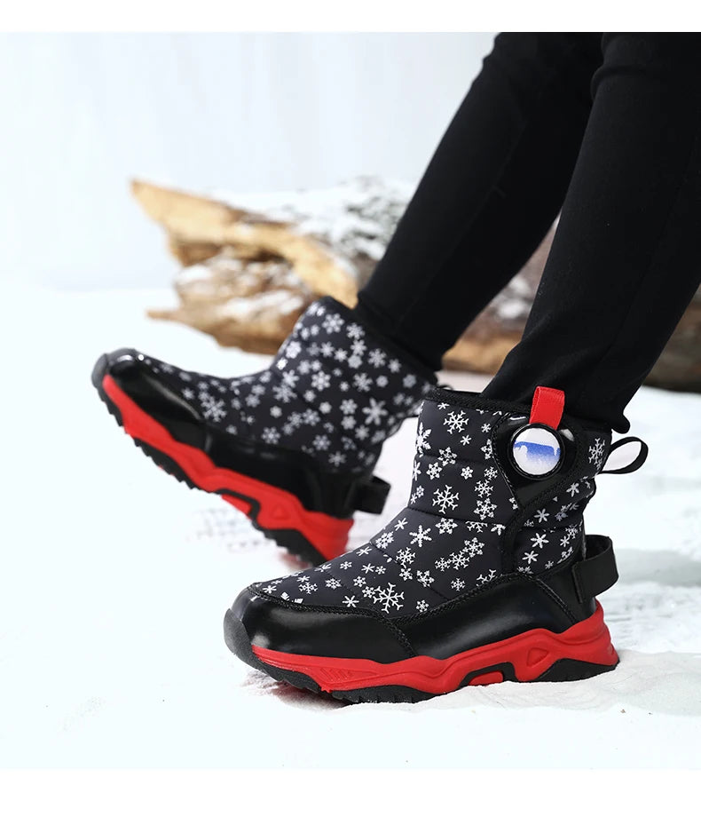Hot Sell Girls Boots Children Snow Boots For Boys Fashion Sneakers Winter Kids Warm Snow Boots Sport Fashion Leather Shoes