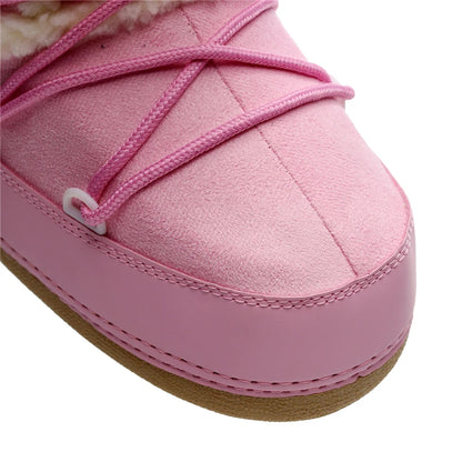 Winter Boots Women Snow Boots Cold-proof Ski BootsWarm Mid-calf Space Boots Slip-resistant Cotton Shoes 35-40