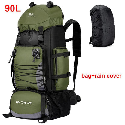 Large 90L Travel Bag Camping Backpack Hiking Army Climbing Bags Mountaineering  Sport Bag Outdoor Shoulder Rucksack Men Women