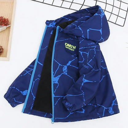 Boys Fashion Outdoor Jacket Thick Winter Waterproof Jackets For Kids Warm Clothes Autumn Boy's Windbreaker Hooded Coat