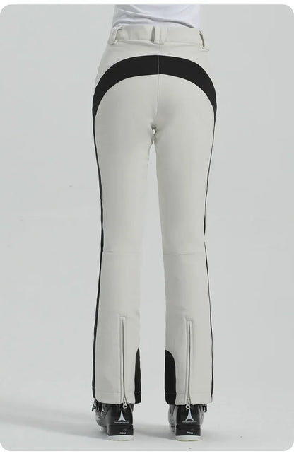 Ladies High Elasticity Skiing Pants Women Slim Winter Trousers 2025 Alpine Sport Ski Pants Outdoor Warm Waterproof Snow Clothes