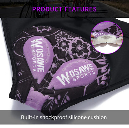 WOSAWE Women Cycling Underwear 3D Padded Shockproof Mountain MTB Bicycle Shorts Riding Bike Sport Underwear Tights Shorts
