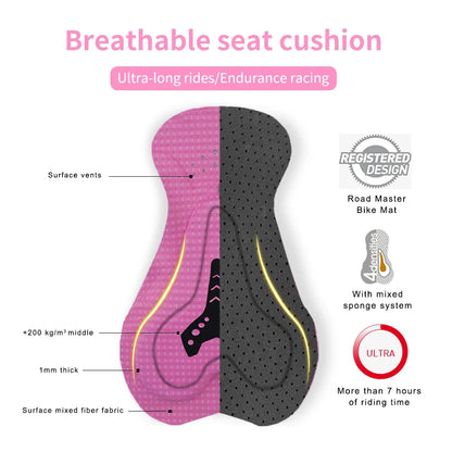 X-Tiger Women Pro Cycling Bib Shorts Summer Laika MTB Road Bicycle Shorts Women's Cycling Suspenders With ST-MULTI cushion