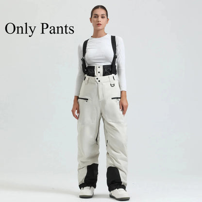 New Unisex Ski Pants Women Windproof Waterproof Snow Strides Warm Breathable Thickened Winter Outdoor Snowboarding Trousers