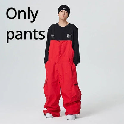 Winter Warm Windproof Skiing Pants Man Snowboard Clothing Woman New Snow Cargo Pants Loose Hip-hop Overalls Alpine Sport Trouser
