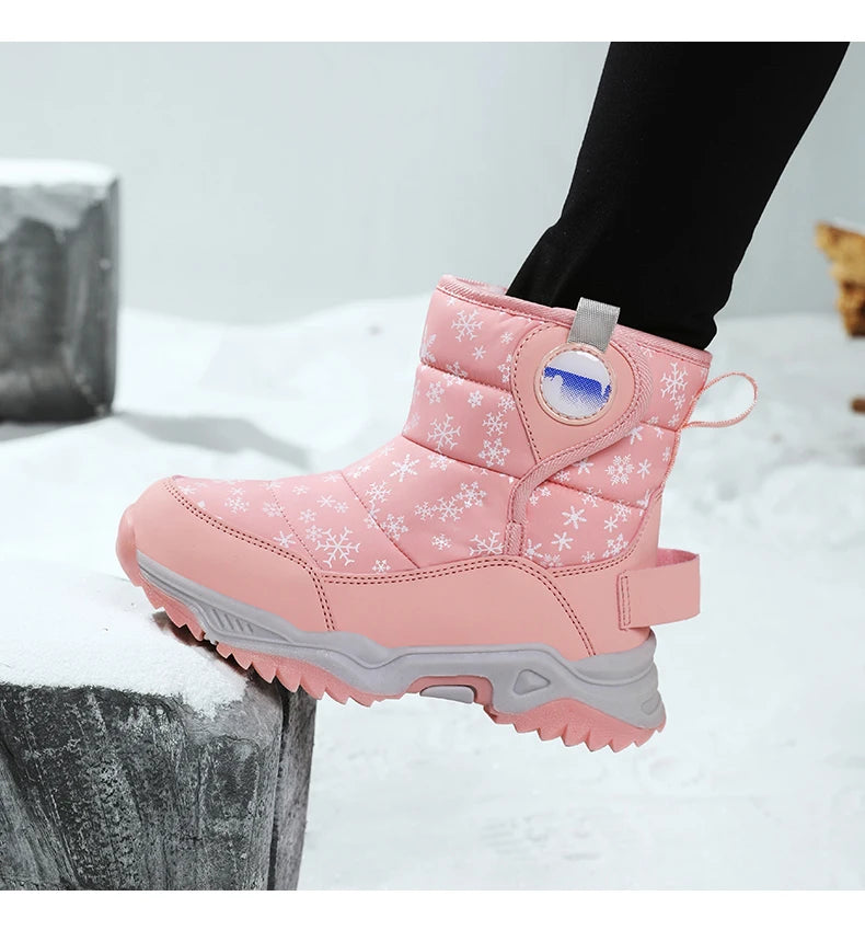 Hot Sell Girls Boots Children Snow Boots For Boys Fashion Sneakers Winter Kids Warm Snow Boots Sport Fashion Leather Shoes