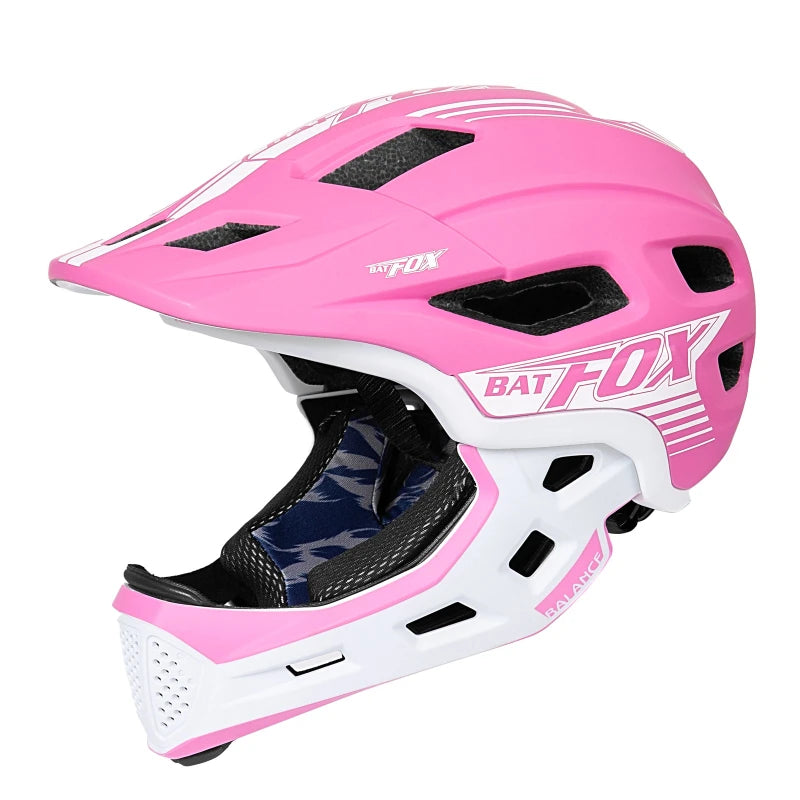 BATFOX Kids Full Face bike helmet Detachable Downhill Children Cycling Motorcycle Skateboard Sports Racing Racing Bicycle helmet