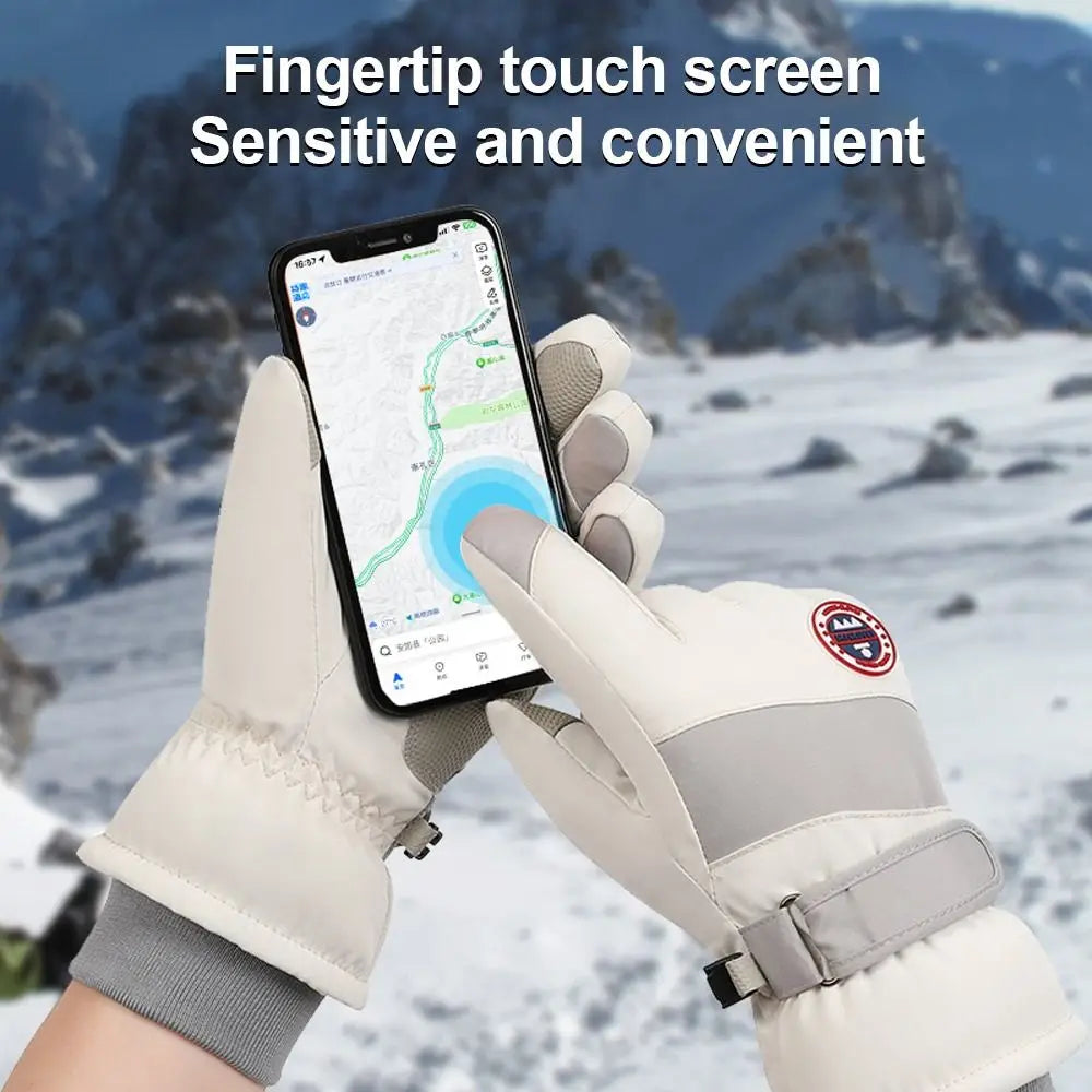 Winter Snowboard Ski Gloves Non-slip Touch Screen Waterproof Motorcycle Cycling Plush Warm Riding Gloves High-quality