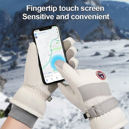 Winter Snowboard Ski Gloves Non-slip Touch Screen Waterproof Motorcycle Cycling Plush Warm Riding Gloves High-quality
