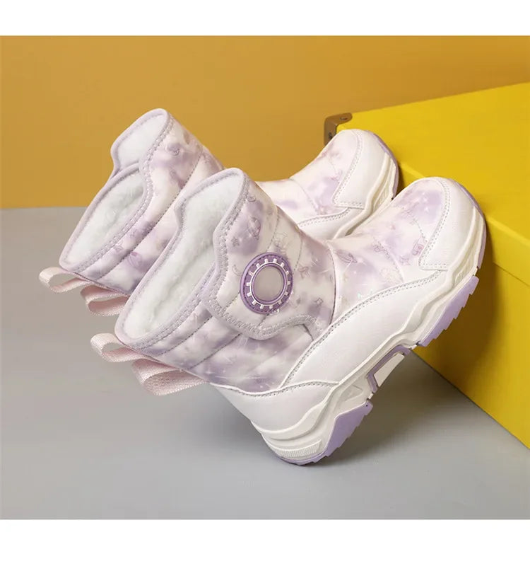 Winter Children's Cotton Shoes Anti-Slip Ice Claw High-Top Waterproof Fleece-Lined Snow Boots for Girls And Boys Hot Sale Of The