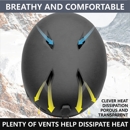 SMITHDRIFT Unisex Ski Helmet Half-covered Skiing Snowboard Winter Sports Helmet Snow Skating Integrally-Molded Helmet  Youth
