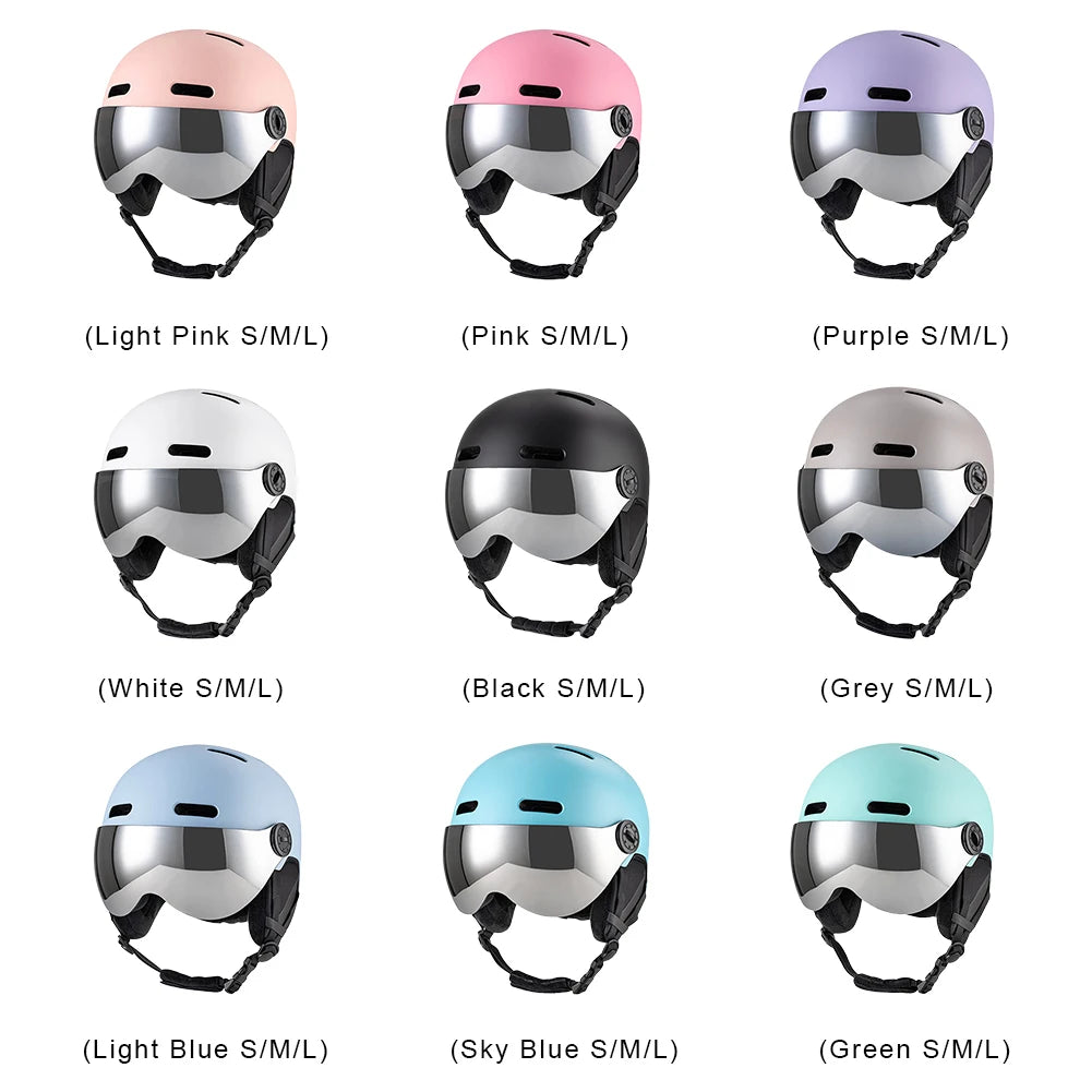 Skiing Helmet Snowboard Helmet With Detachable Glasses Winter Outdoor Sports Ski Helmet Safety Skateboard Skiing Snowboard Snow