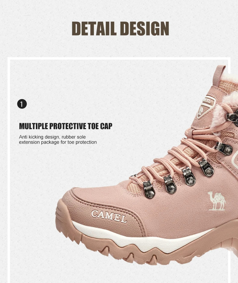 GOLDEN CAMEL Waterproof Hiking Shoes Military Hiking Boots High Top Trekking Shoes for Women 2024 Autumn Non-slip Wear-resistant
