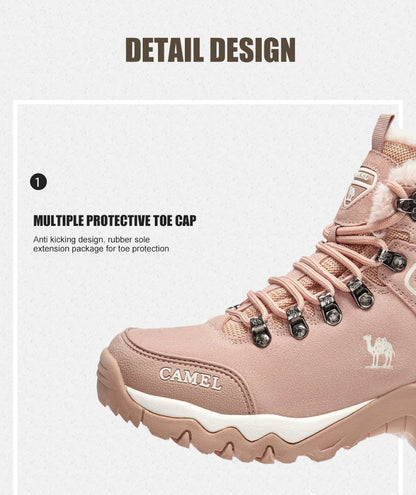 GOLDEN CAMEL Waterproof Hiking Shoes Military Hiking Boots High Top Trekking Shoes for Women 2024 Autumn Non-slip Wear-resistant
