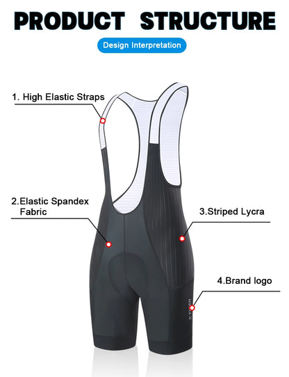 X-TIGER Pro Men's Cycling Bib Shorts Bretelle Professional Cyclist MTB Road Tights Bicycle Clothing For Long Distance Riding