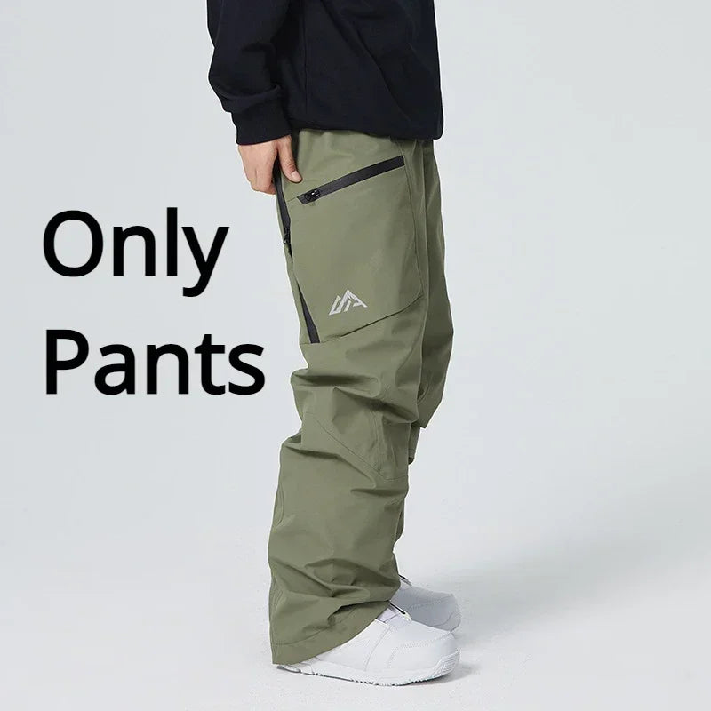 2025 Winter Women Ski Pants Snowfield Windproof Snowboard Sport Trousers Warm Man Loose Overalls New Pro Waterproof Skiing Pants