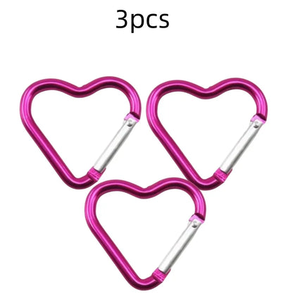 Outdoor Carabiner Heart Shape Keychain Clip Aluminum Alloy Rings Climbing Clips Spring Snap Hook Carabiner Durable
