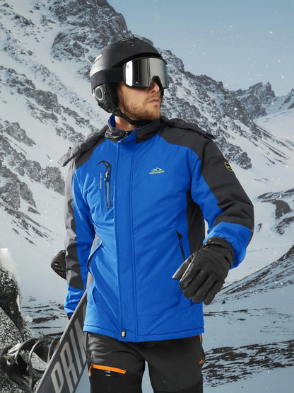 TACVASEN Winter Thicken Ski Snowboard Jacket Mens Fleece Waterproof Hiking Jackets Outdoor Mountain Trekking Windbreaker Parka