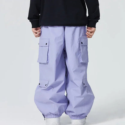 Winter Man Snow Pants 2025 New Women Waterproof Ski Overalls Loose Couple Skiing Pants Outdoor Sport Pro Warm Windproof Trousers