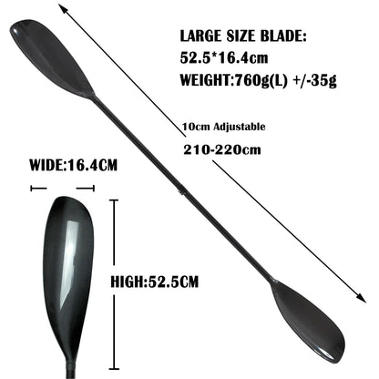 2pcs Carbon Fiber Wing Paddle 10cm Adjustable Kayak Paddle with Large Blades Free Easy Carry Protection Bag Inflatable Paddle