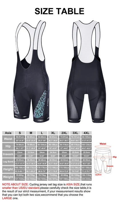 Cycling Bib Shorts 5D Gel Pad Mountain Bike Shorts Bretelle Pockets Outdoor Breathable UPF50+ Bike Tight Bicycle Shorts