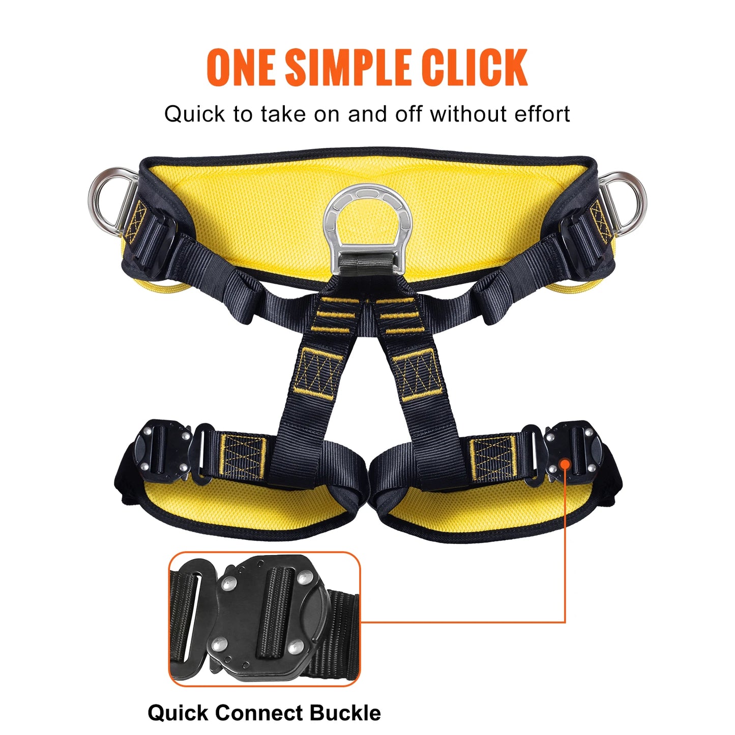 Half Body Safety Harness 340 lbs for Fire Rescuing Caving Rock Climbing
