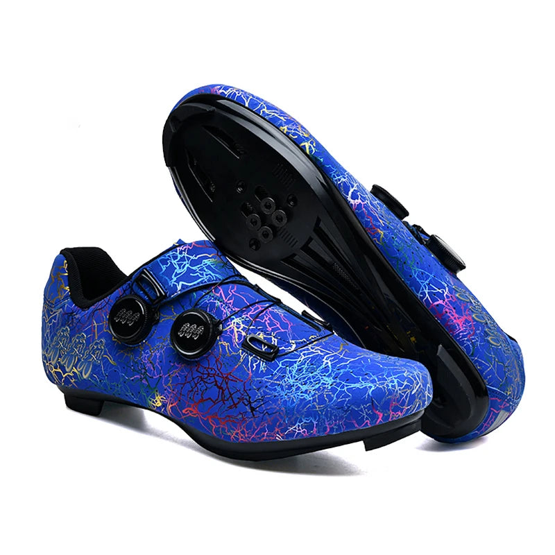 New Professional Cycling Shoes Men Locking Booster Shoes Breathable Double Knob Buckle Women SPD Hard-Soled Road Cycling Shoes