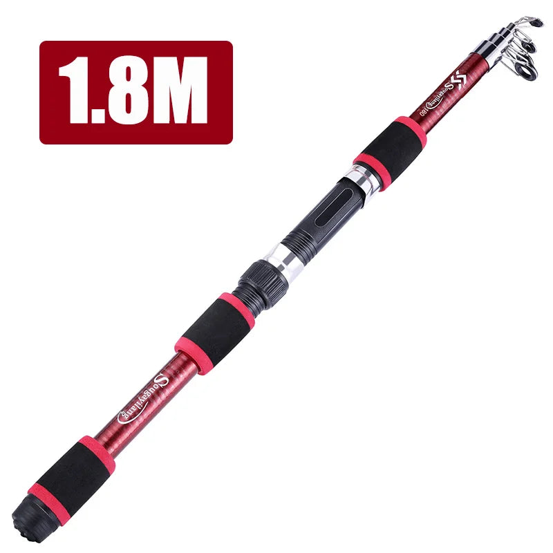Sougayilang 1.8M Spinning Fishing Rod M Power Children Fishing Rod Telescopic Rock Fishing Rod Carp Feeder Rod Surf Beginner Rod