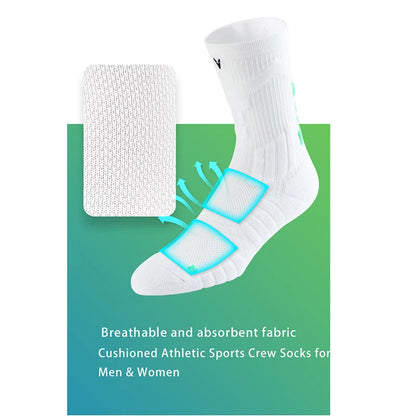 Veidoorn High Quality Sport Socks for Men Mid Calf Length Running Basketball Socks Thicken Non Slip Camping Cycling Stocking