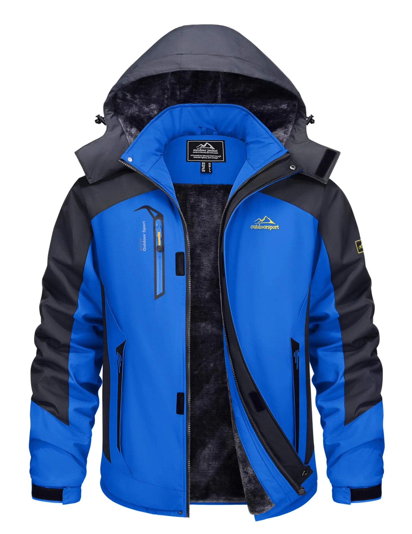 TACVASEN Winter Thicken Ski Snowboard Jacket Mens Fleece Waterproof Hiking Jackets Outdoor Mountain Trekking Windbreaker Parka