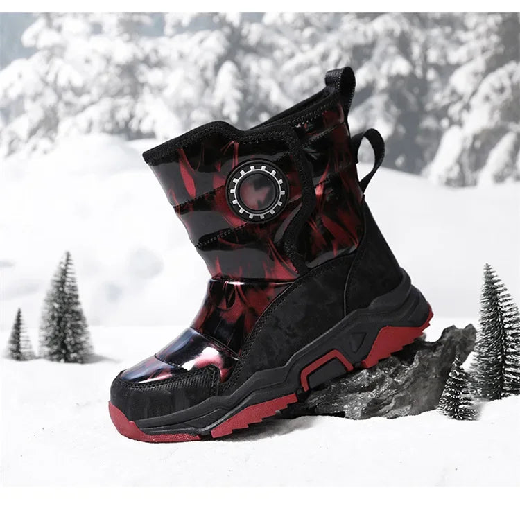 Winter Children's Cotton Shoes Anti-Slip Ice Claw High-Top Waterproof Fleece-Lined Snow Boots for Girls And Boys Hot Sale Of The