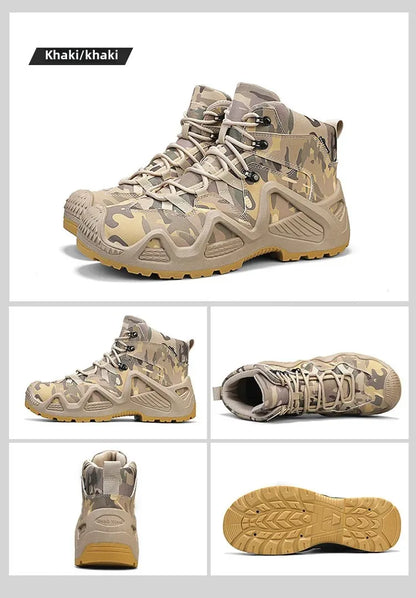 Oxford Waterproof Tactical Boots Men's Outdoor Non-slip Climbing Hiking Sports Shoes 45Plus Size Camouflage Work Shoes 46
