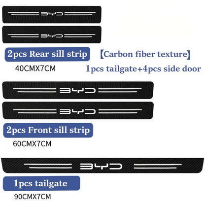 Car Door Sill Plate Protector Stickers For BYD M6 G3 G5 T3 13 F3 F0 S6 S7 E5 E6 L3 tang yuan atto3 song Covers Accessories