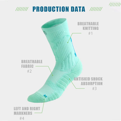 Veidoorn High Quality Sport Socks for Men Mid Calf Length Running Basketball Socks Thicken Non Slip Camping Cycling Stocking