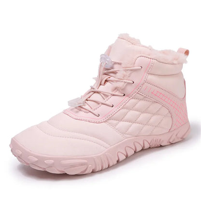 Men's Women's Winter Barefoot Hiking Boots, Slip On Warm Zero Drop Snow Boot, Wide Toe Box Ankle Booties, Minimalist Waterproof