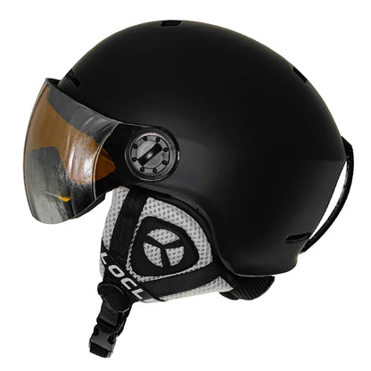 LOCLE Upgrade Skiing Helmet Men Women Children Ultralight Snowboard Skateboard Motorcycle Snowmobile Ski Helmet Visor Goggles