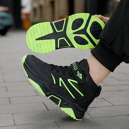 Boys' boots, children's sports shoes, autumn and winter outdoor hiking shoes, high-quality ankle boots for middle-aged and young