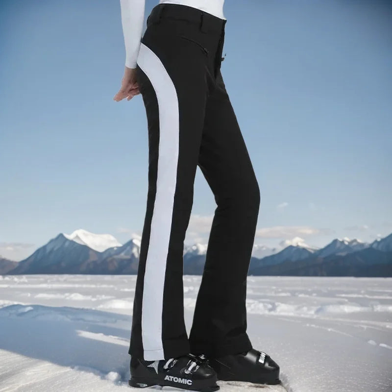 Ladies High Elasticity Skiing Pants Women Slim Winter Trousers 2025 Alpine Sport Ski Pants Outdoor Warm Waterproof Snow Clothes