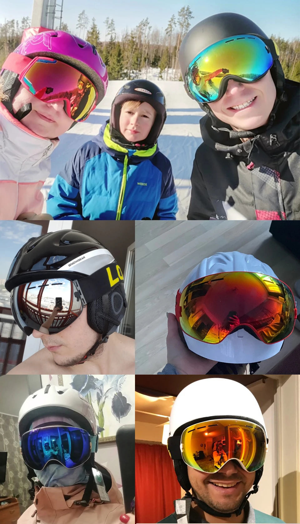 LOCLE Men Skiing Helmet Children Women Ultralight Extreme Sports Skateboard Snowboard Helmet Snowmobile Motorcycle Helmet