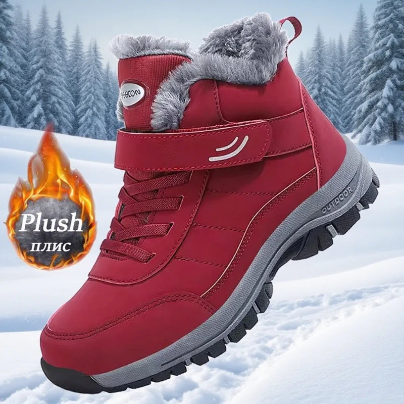 Ankel Bootsfor Women Casual Winter Shoes Platform Non-slip Warm Ankle Boots Plush Combat Outdoor Casual Hiking Motorcycle Boots