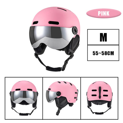 Skiing Helmet Snowboard Helmet With Detachable Glasses Winter Outdoor Sports Ski Helmet Safety Skateboard Skiing Snowboard Snow