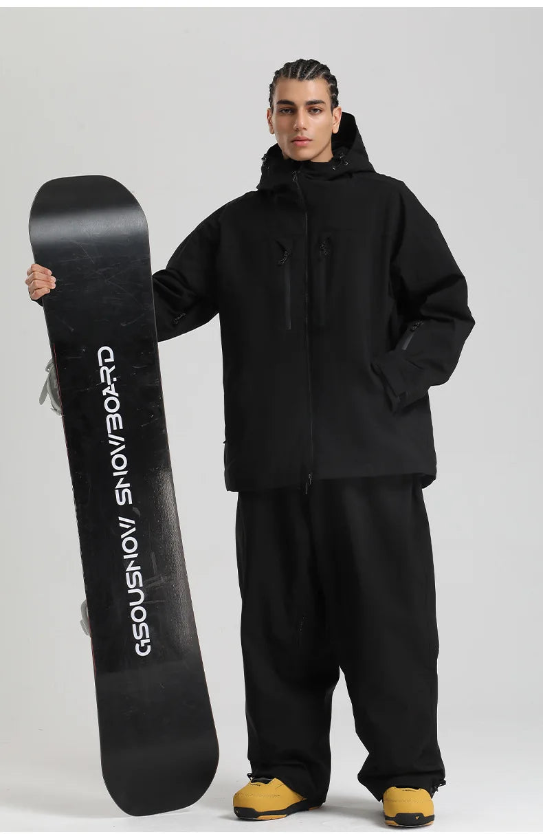 New Men Ski Jacket Waterproof Windproof Warm Breathable Snowboarding Coat 2025 Winter Sports Unisex Polyester Skiing Top Outdoor
