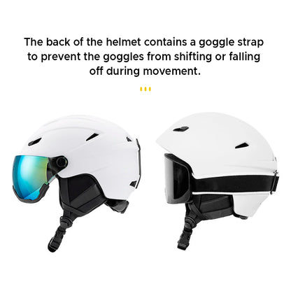 Integrated Ski Helmet Men and Women Snowboard Helmet with Removable Visor Goggles