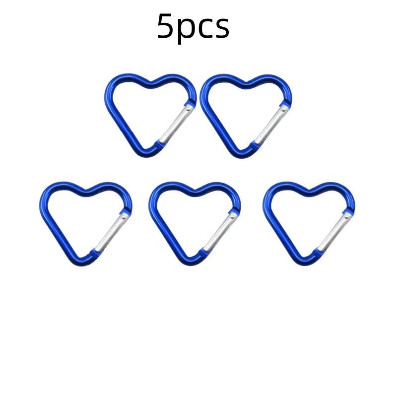 Outdoor Carabiner Heart Shape Keychain Clip Aluminum Alloy Rings Climbing Clips Spring Snap Hook Carabiner Durable