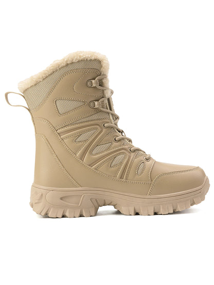 Men Winter Outdoor Velvet Warm Snow Boots Walking Shoes Waterproof Ski Shoes High-Top Large Size Cotton Boots Thick Cotton Shoes