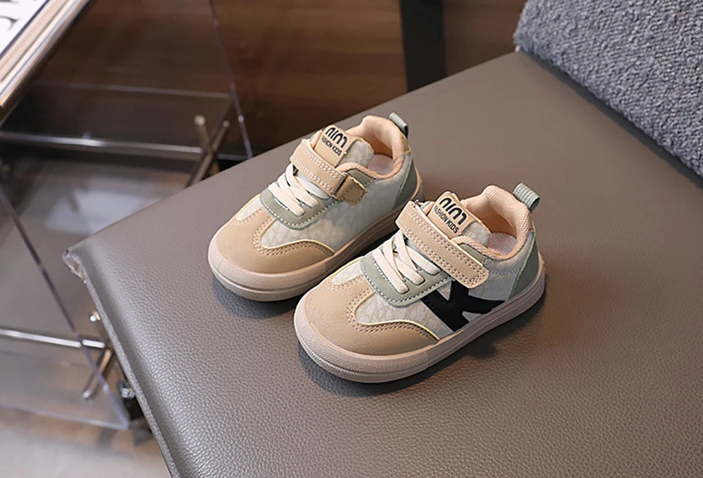PU Leather Children Shoes Designers Kid's Sneakers Ergonomics Soft-soled Girl's Sneakers Anti-slippery Sport Shoes Toddler Shoes