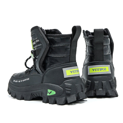 JMFCHI Kids Snow Boots Boys Hiking boots for Kids Waterproof Winter Snow Boots for Girls Warm Fur Lined Slip Resistant Outdoor