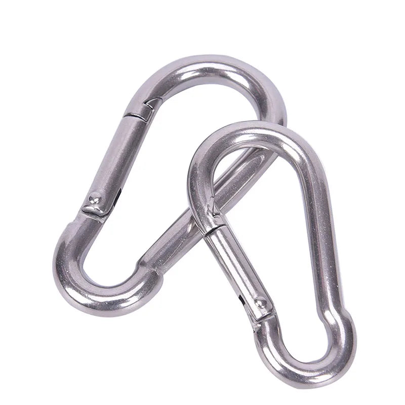 304 Stainless Steel M4 M5 M6 M7 M8 Multifunctional Spring Snap Carabiner Quick Link Lock Ring Hook