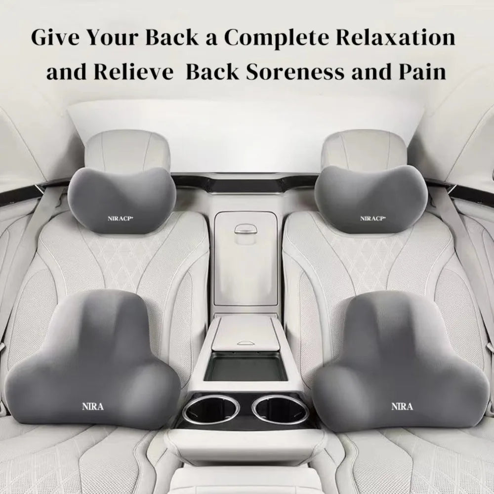 Car Neck Pillow Memory Foam Protective Lumbar Support Backrest Relieves Pressure Breathable Car Headrest Pillow Car Assesories