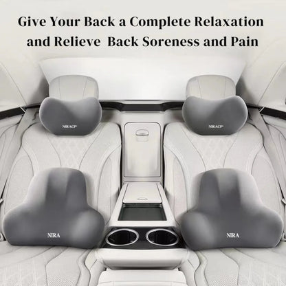 Car Neck Pillow Memory Foam Protective Lumbar Support Backrest Relieves Pressure Breathable Car Headrest Pillow Car Assesories